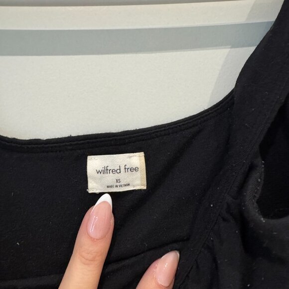 Aritzia Wilfred Free Gathered Orbit Tank Top – Black / Size XS - Picture 4 of 4